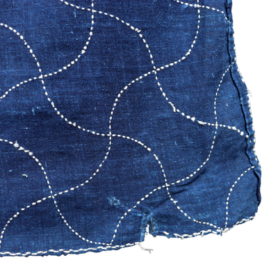Antique Japanese Indigo Boro Sashiko Textile - Meiji / Taisho Era 155x142cm8
