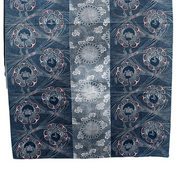 Antique Japanese Indigo Katazome Cotton Fabric Crane Turtle Chrysanthemum15