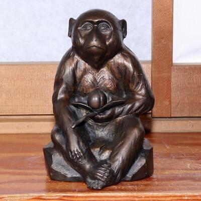 Kansui Watanabe Nitten artist Monkey Bronze statue ornament Japanese BOS804