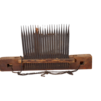 Traditional Japanese Threshing Tool Senbakogi Iron Wood Antique Rice Thresher1