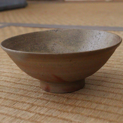 Japanese Vintage Bizen Ware Matcha Tea Bowl Signed Hira-chawan Modern Era20
