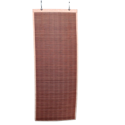 Vintage Japanese Bamboo Sudare Blinds Set of 2 Fabric Border Tassels VG42614