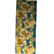 Vintage Japanese Silk Kofu Fabric Rare Pattern Kendo Military Dog Yabane BRKW1871