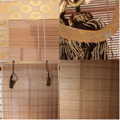 Japanese Vintage Woven Bamboo Ozashiki Sudare Misu Blinds Set of 2 VG42315