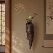 Vintage Japanese Natural Tree Root Wall Hanging Ikebana Flower Vase1