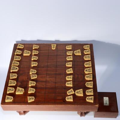 Japanese Vintage wooden shogi piece Go game boards Igo Chess WO347