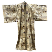 Vintage Japanese Yukata Kimono Animal Pattern Elephants Giraffes2
