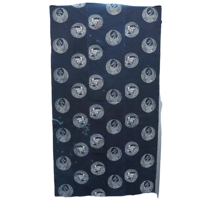 Meiji Period Japanese Indigo Katazome Cotton Fabric Crane Turtle BRKW1782