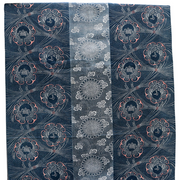Antique Japanese Indigo Katazome Cotton Fabric Crane Turtle Chrysanthemum16