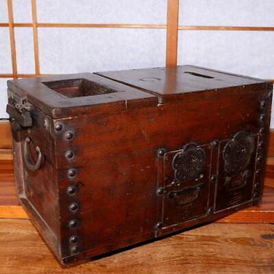 Japanese Antique wooden Money Box Zenibako Senryobako Tansu Chest drawer WBX221