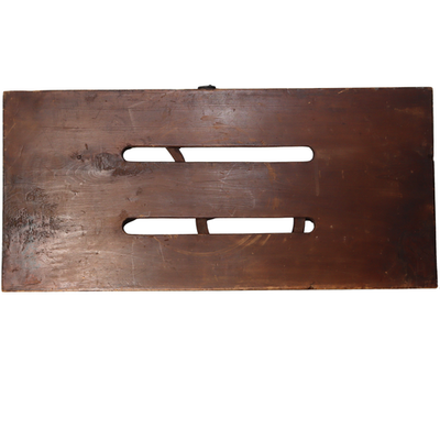 Japanese Antique Wood Kanban Shop Sign Kamawanu Sickle Ring Nu Rebus 72.5cm1