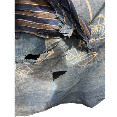 Authentic Antique Japanese Boro Textile - Indigo Patched Sashiko Cotton5