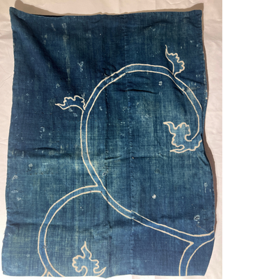 Antique Japanese Kofu Indigo Tsutsugaki Cloth Bag Old Textile BRKW190This is an1