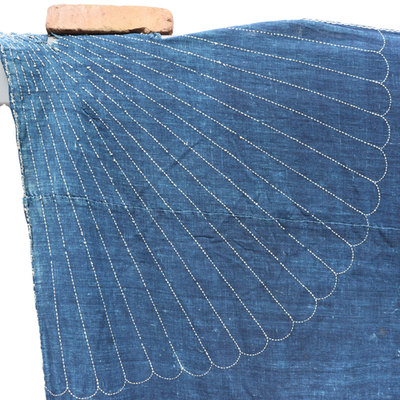 Antique Japanese Indigo Boro Sashiko Textile - Meiji / Taisho Era 155x142cm4