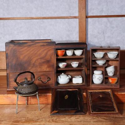 Brazier Miniature Hibachi sencha set furniture Doll house Japanese wooden WO310