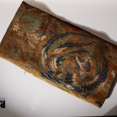 Antique Japanese Buddhist Kinran Brocade Temple Banner Dynamic Dragon Motif9
