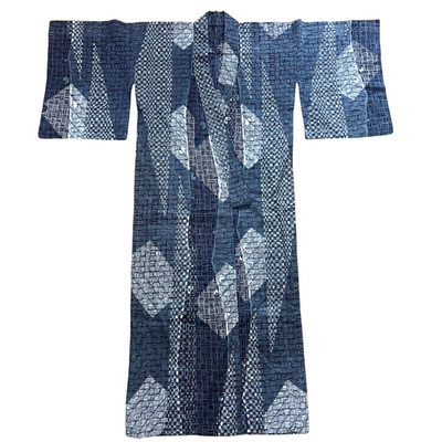 Japanese Men's Cotton Yukata Summer Kimono Basket Weave Pattern BRKW1760