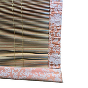 Vintage Japanese Bamboo Sudare Blinds Set of 2 Fabric Border Tassels VG42615