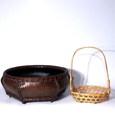 Japanese Hexagonal Brazier Basket Traditional Tea Ceremony Utensil bamboo BVO56