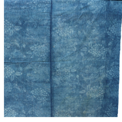 Antique Japanese Boro Indigo Cotton Cloth Katazome Phoenix Motif Futon Cover11