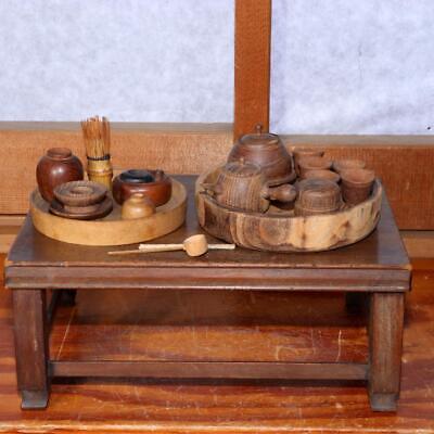 Miniature sencha set ornament furniture Doll house Japanese wooden WO313