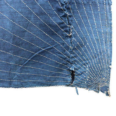 Antique Japanese Indigo Boro Sashiko Textile - Meiji / Taisho Era 155x142cm6