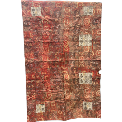 Antique 19th 20th C. Japanese Kinran Brocade Buddhist Temple Banner Phoenix0