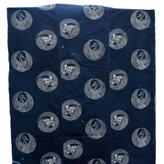 Meiji Period Japanese Indigo Katazome Cotton Fabric Crane Turtle BRKW17810