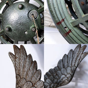 Japanese Iron Hawk Hanging lantern Round shape temple Buddhism BOS901