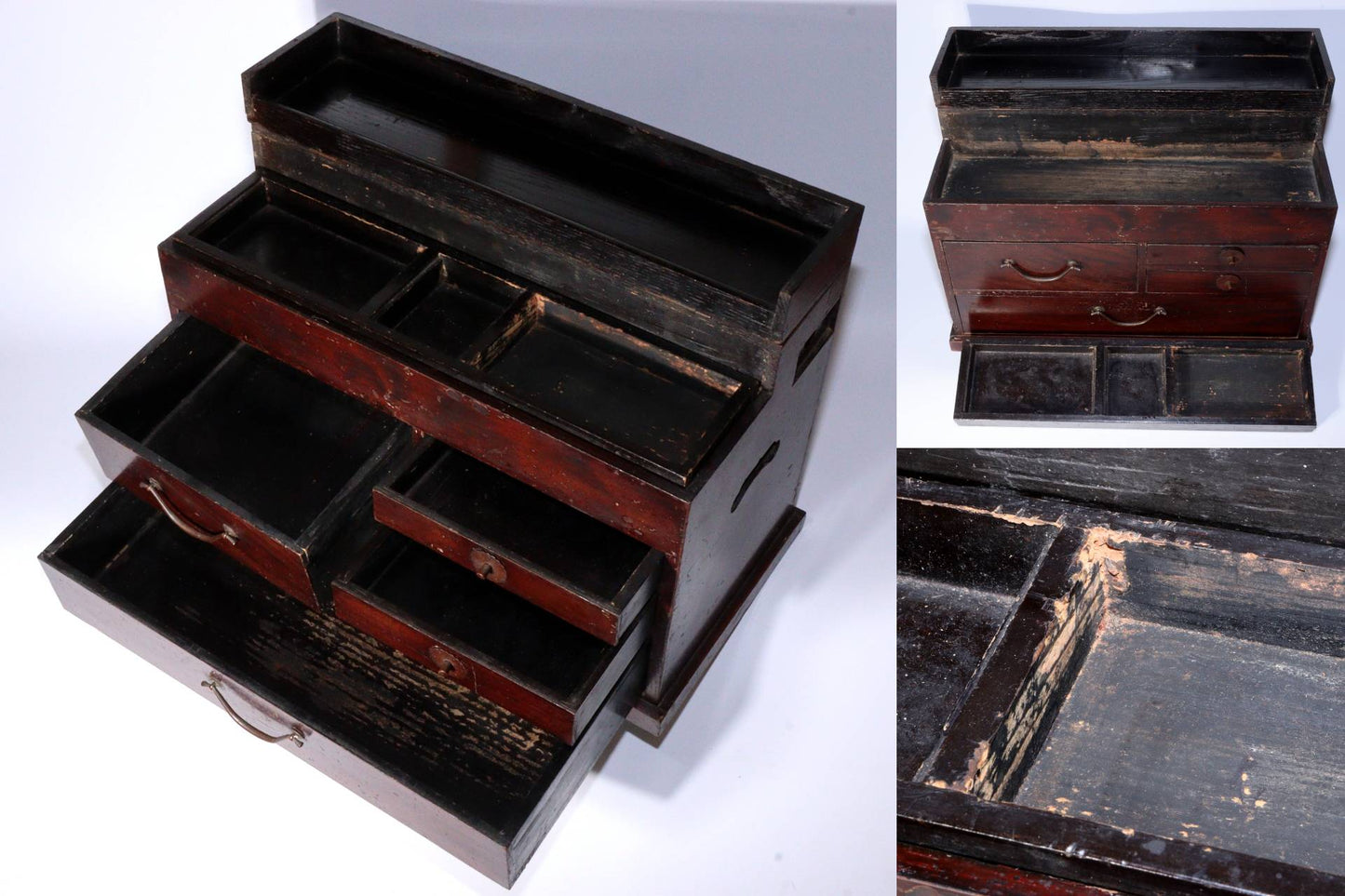 Antique Japanese Meiji Era Tansu Chest / Apothecary Box / Storage Cabinet – 19C