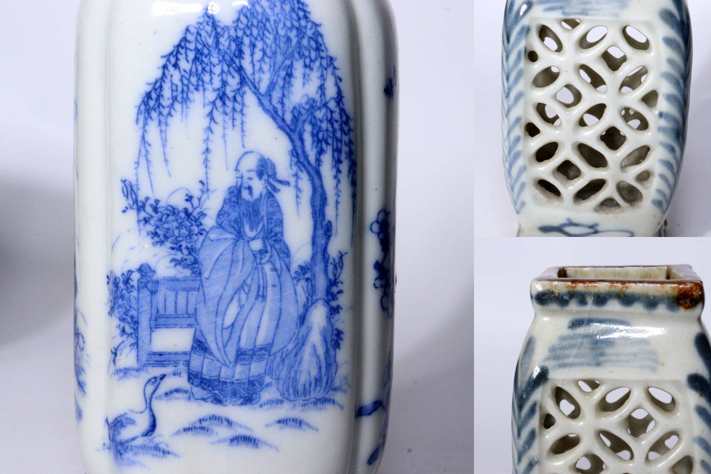 Set of 8 Antique Japanese Imari & Hirado Porcelain Pen Holders and Bud Vases