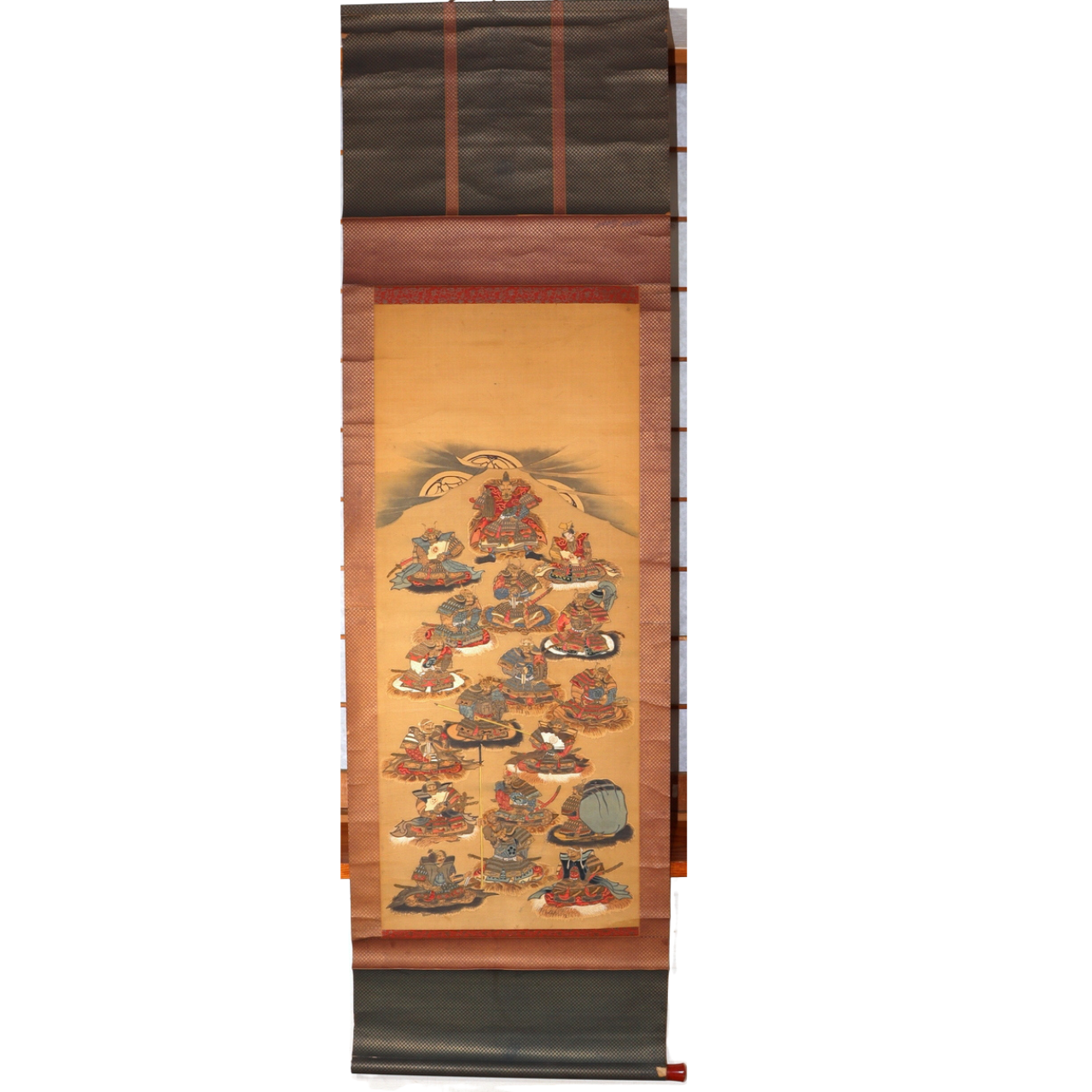 Antique Hanging Scroll Kakejiku Samurai Tokugawa Ieyasu 16 Generals