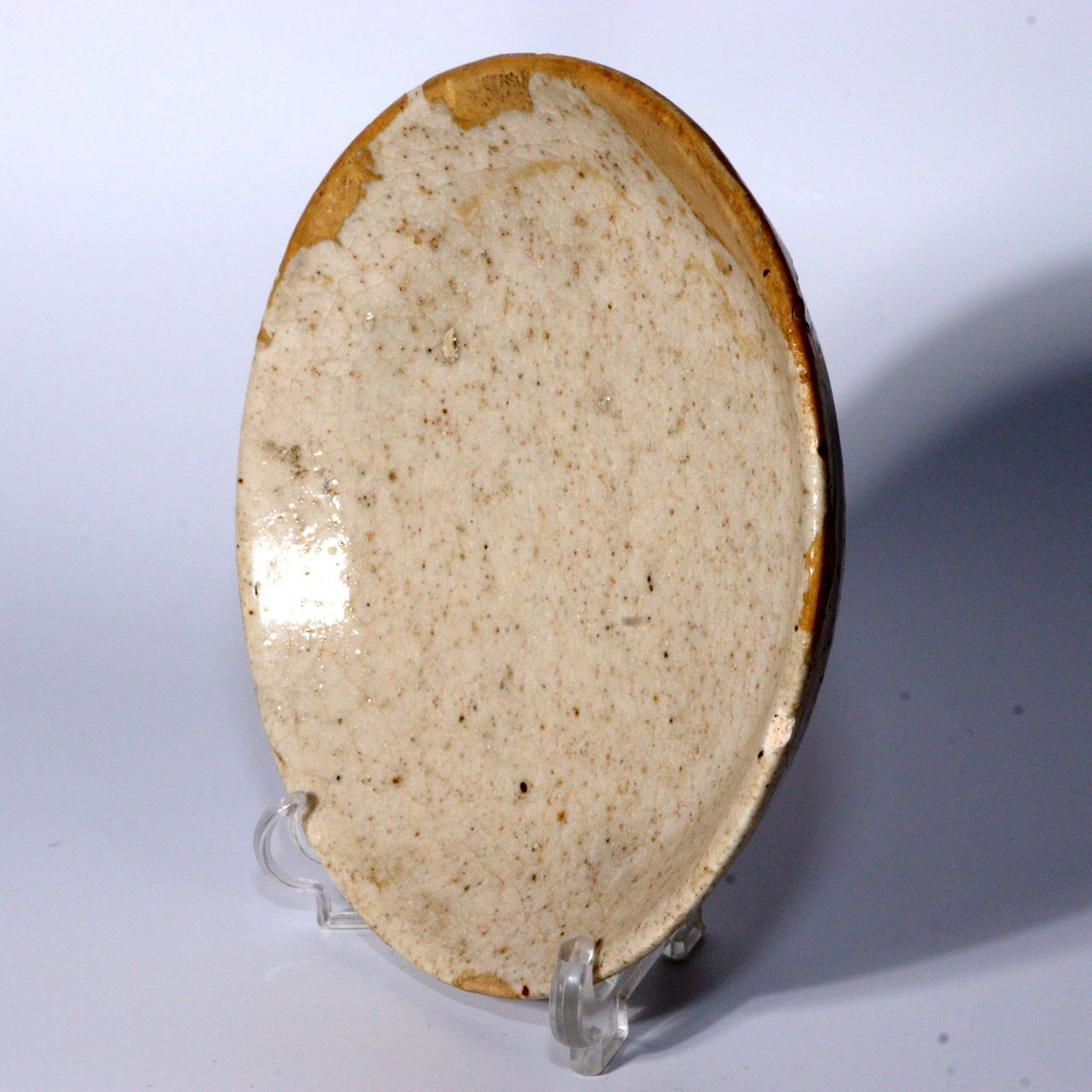 Japanese Antique Shino ware small plate Pottery Ceramic Early Edo Period