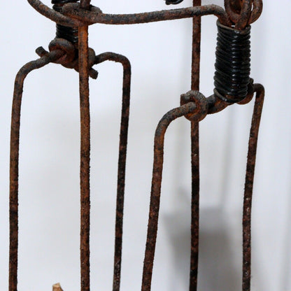 Japanese Antique Iron hanging lantern Toro Candlestick Temple Buddhism BOS845