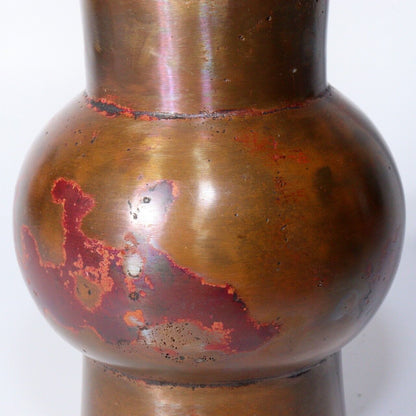 Japanese Bronze Flower Vase Hara Seiun Signed Nitten Artist w / box BV573 -2