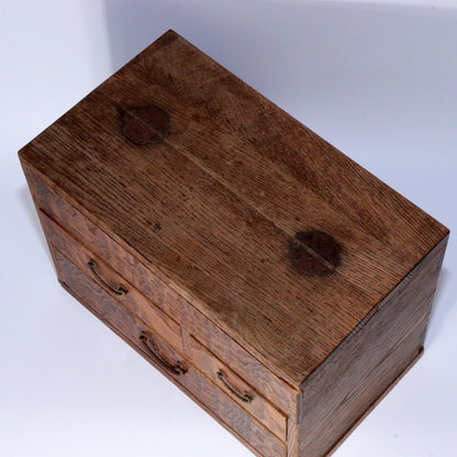 Japanese Wooden Sewing box Haribako Tansu Chest Accessory case WBX268