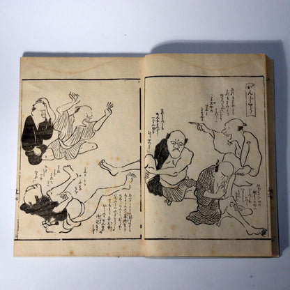 Japanese Antique picture old birds book woodblock Edo period ASO352