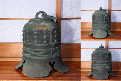 Japanese Antique Bronze Pair Hanging bell Temple Buddhist BOS816