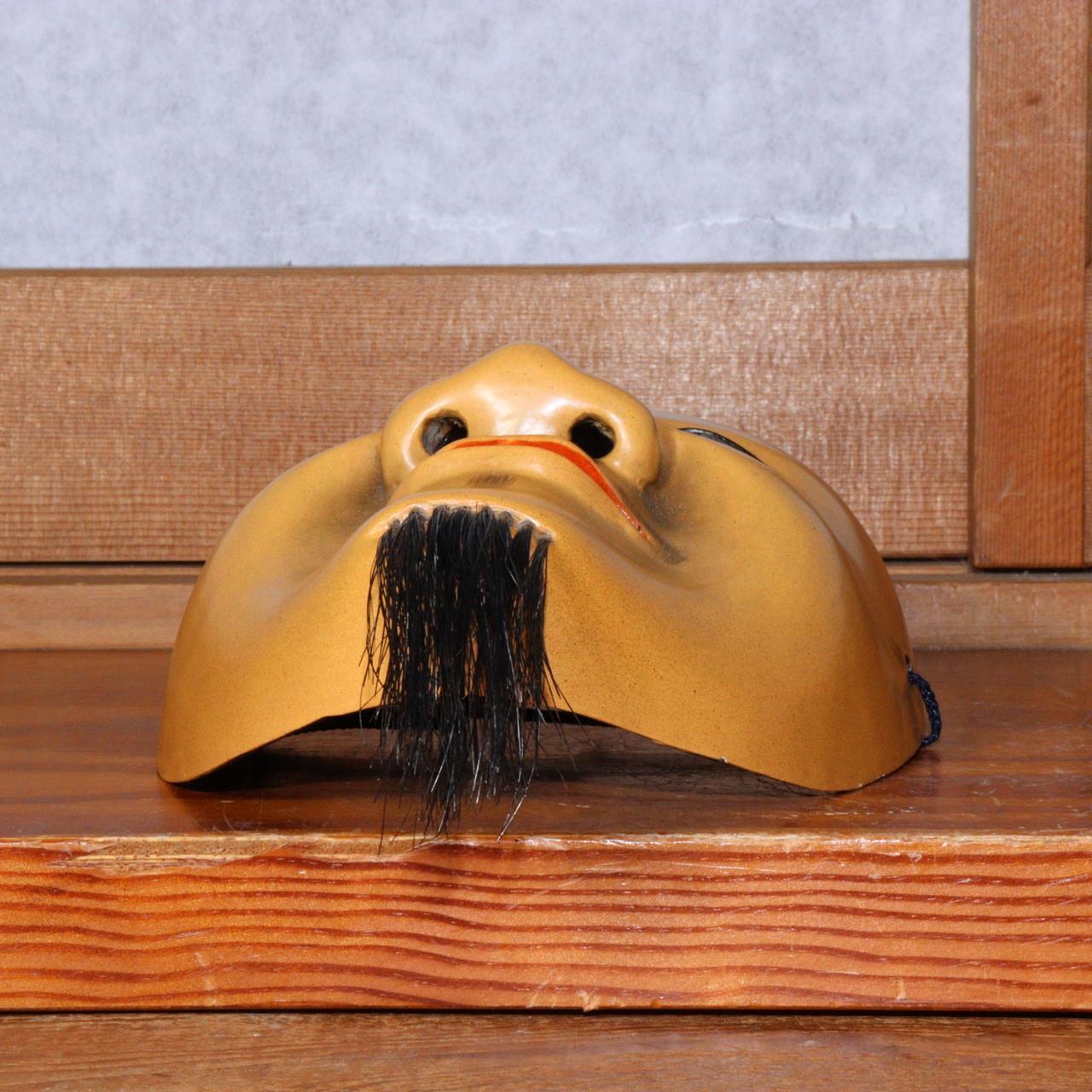 Japanese wooden Enmei kanja (延命冠者) Noh mask signed chujo okina MSK466