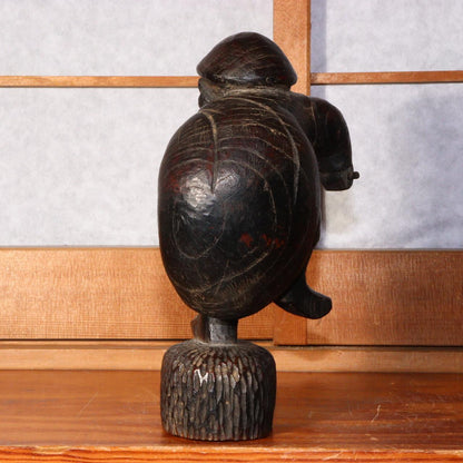 Japanese wooden Daikokuten Buddha statue Shinto Meiji period Folk art WB173