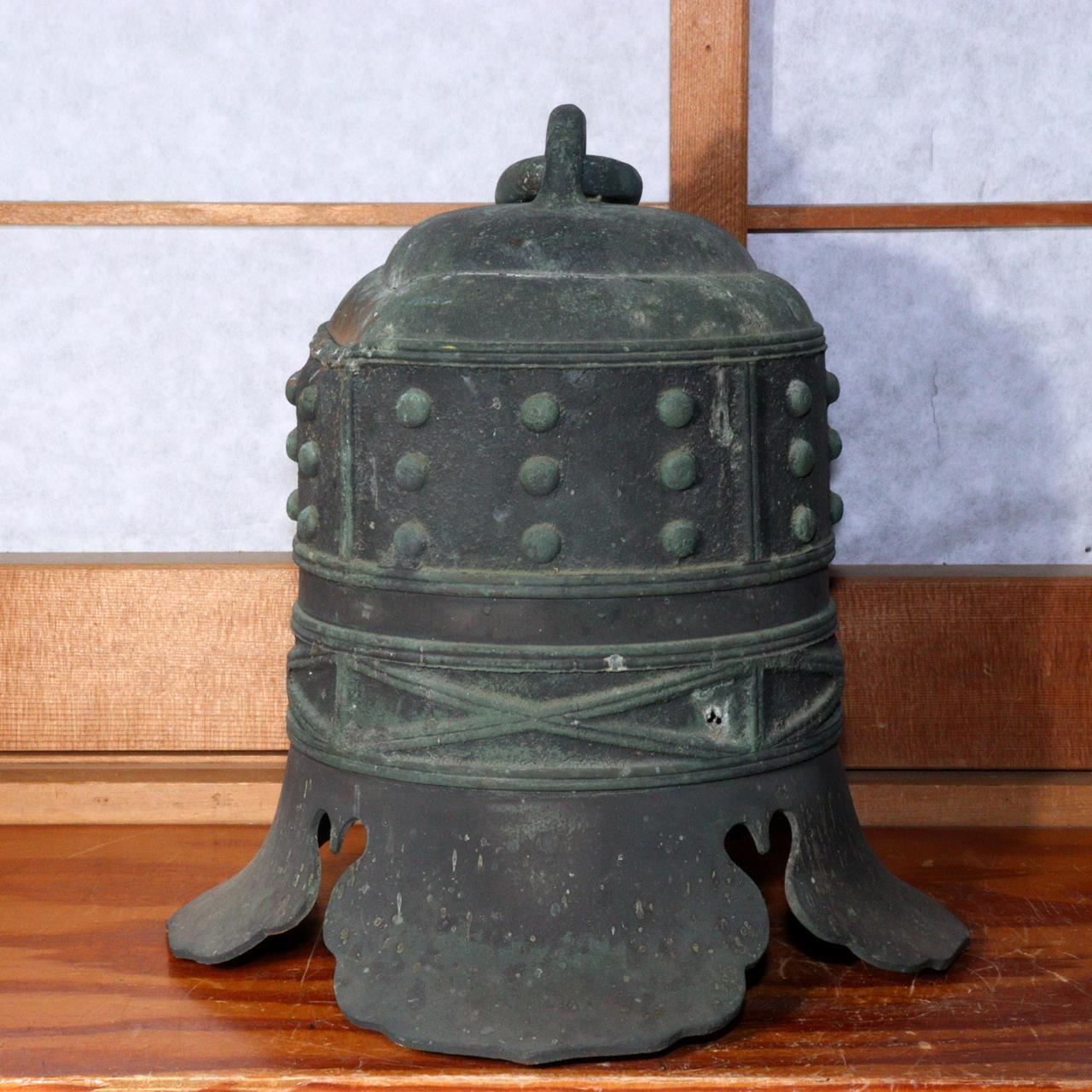 Japanese Antique Bronze Pair Hanging bell Temple Buddhist BOS816