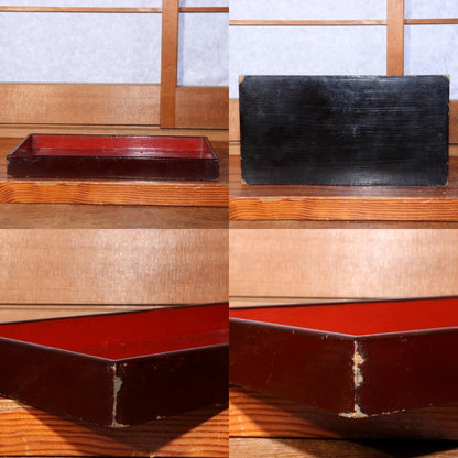 Japanese wooden Makie box suzuri Inkstone Tray Obon set WBX235