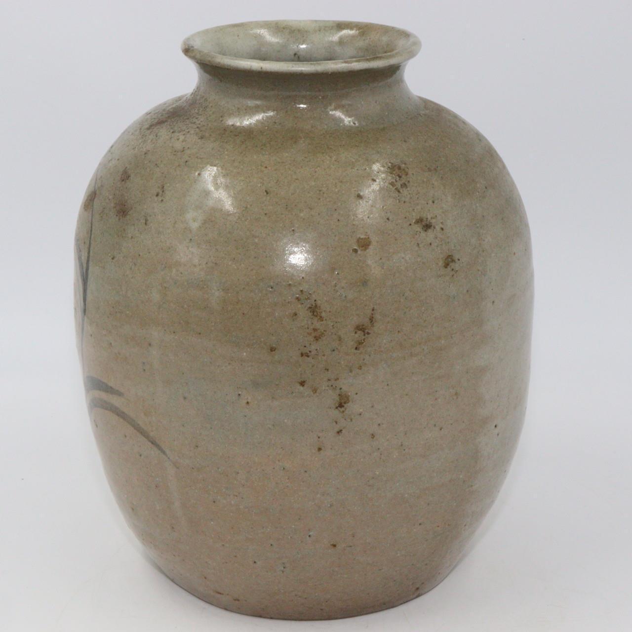 Japanese Antique Karatsu pottery vase Jar w / box PV96