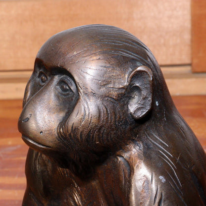 Kansui Watanabe Nitten artist Monkey Bronze statue ornament Japanese BOS804