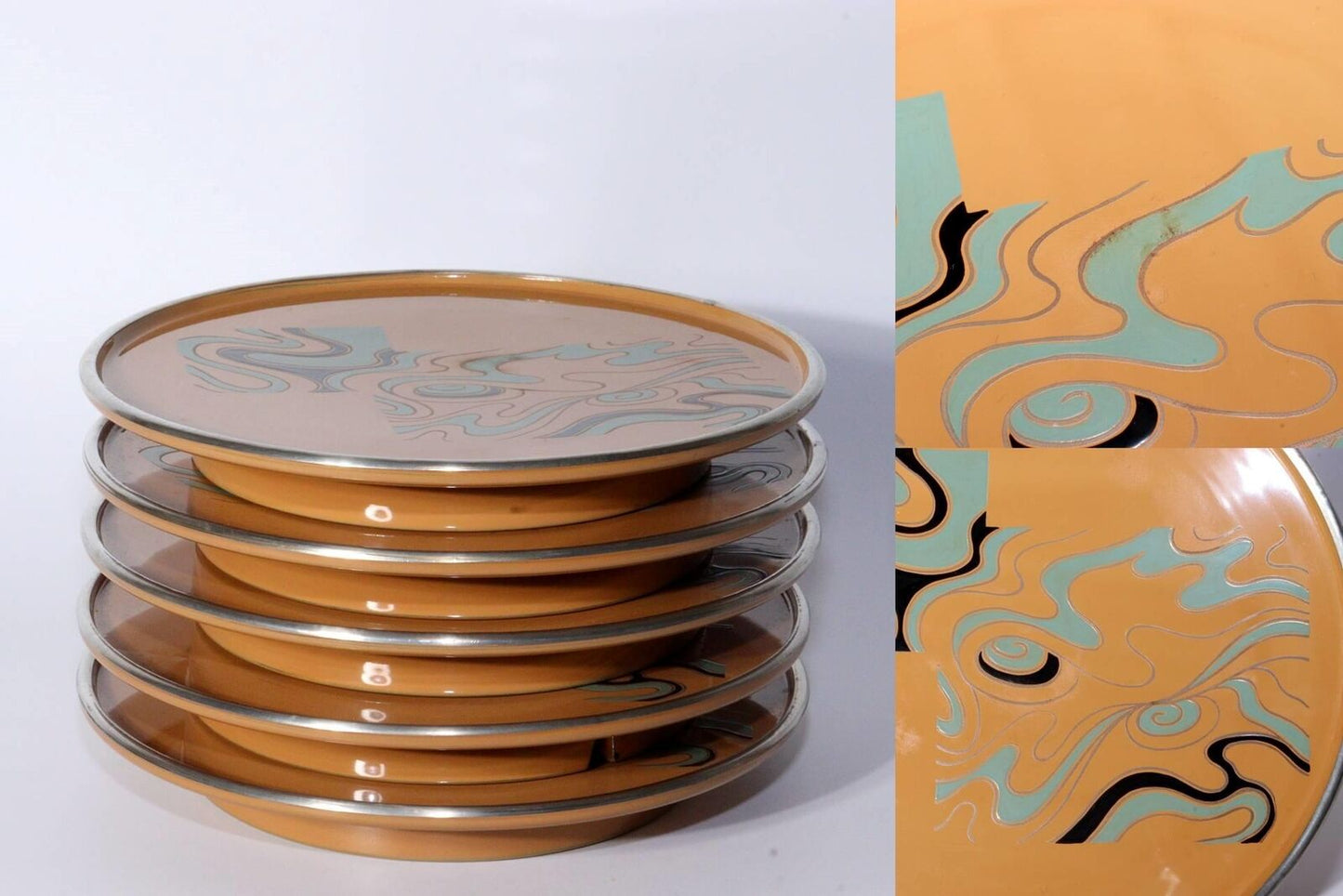 Japanese Lacquerware Plates Inspired by National Treasure Techniques WBX271