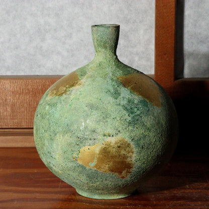 Japanese Bronze Single Flower Vase Takaoka doki BV494