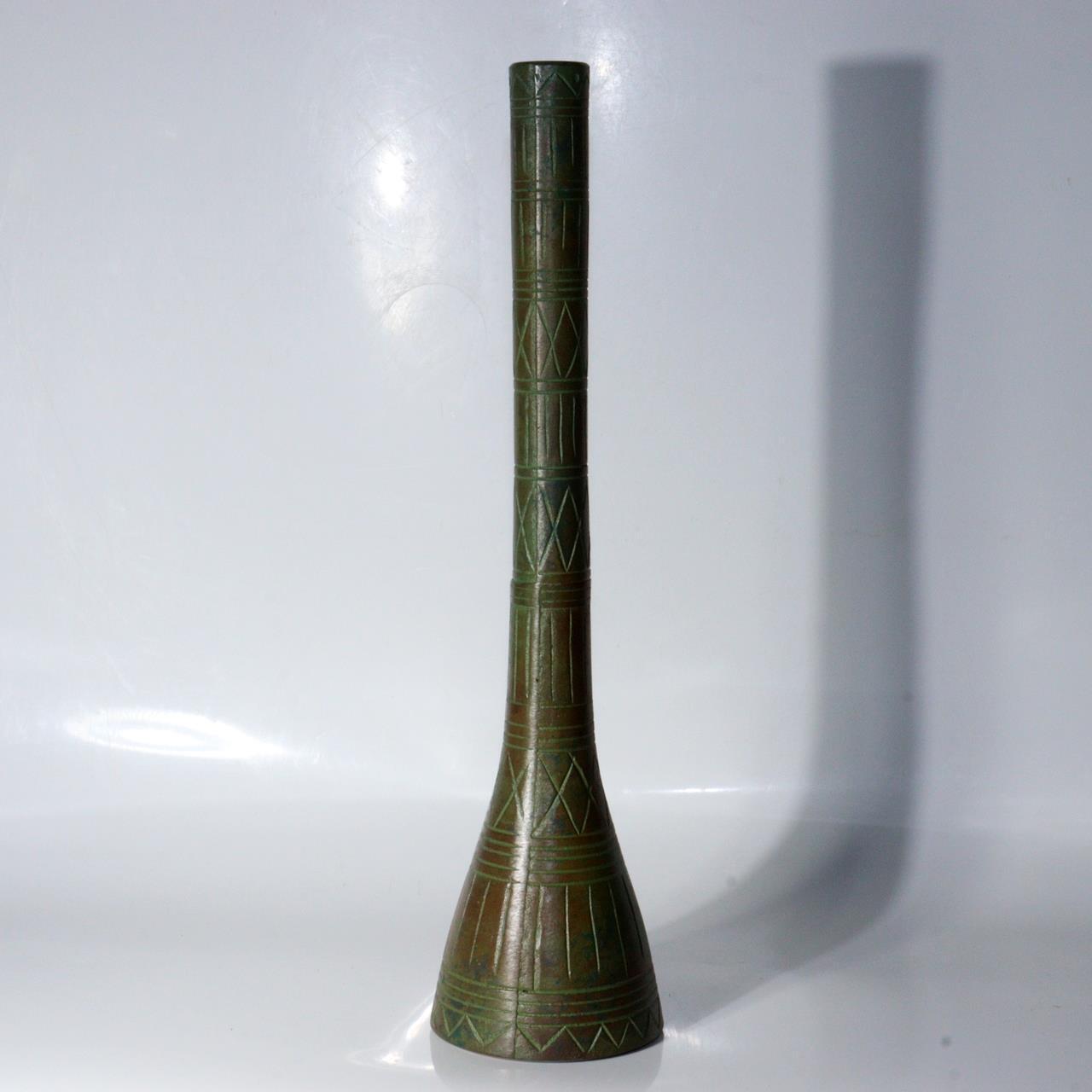 Art Deco style Japanese Bronze Flower Vase senei Ikenobo Sen'ei BV539