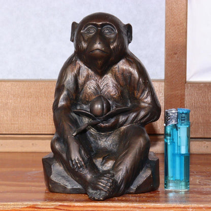 Kansui Watanabe Nitten artist Monkey Bronze statue ornament Japanese BOS804