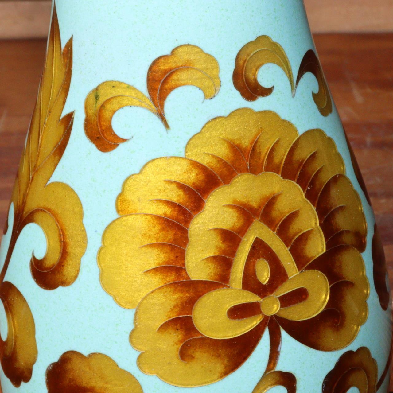 Hiroaki Ota Japanese cloisonne enamel sippou vase signed PV229