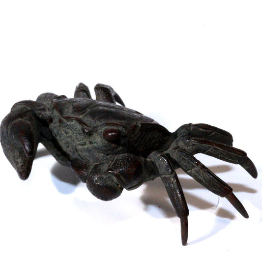 Japanese Antique Bronze Elaborate Crab Bonsai Bonkei Ornament okimono Suiseki